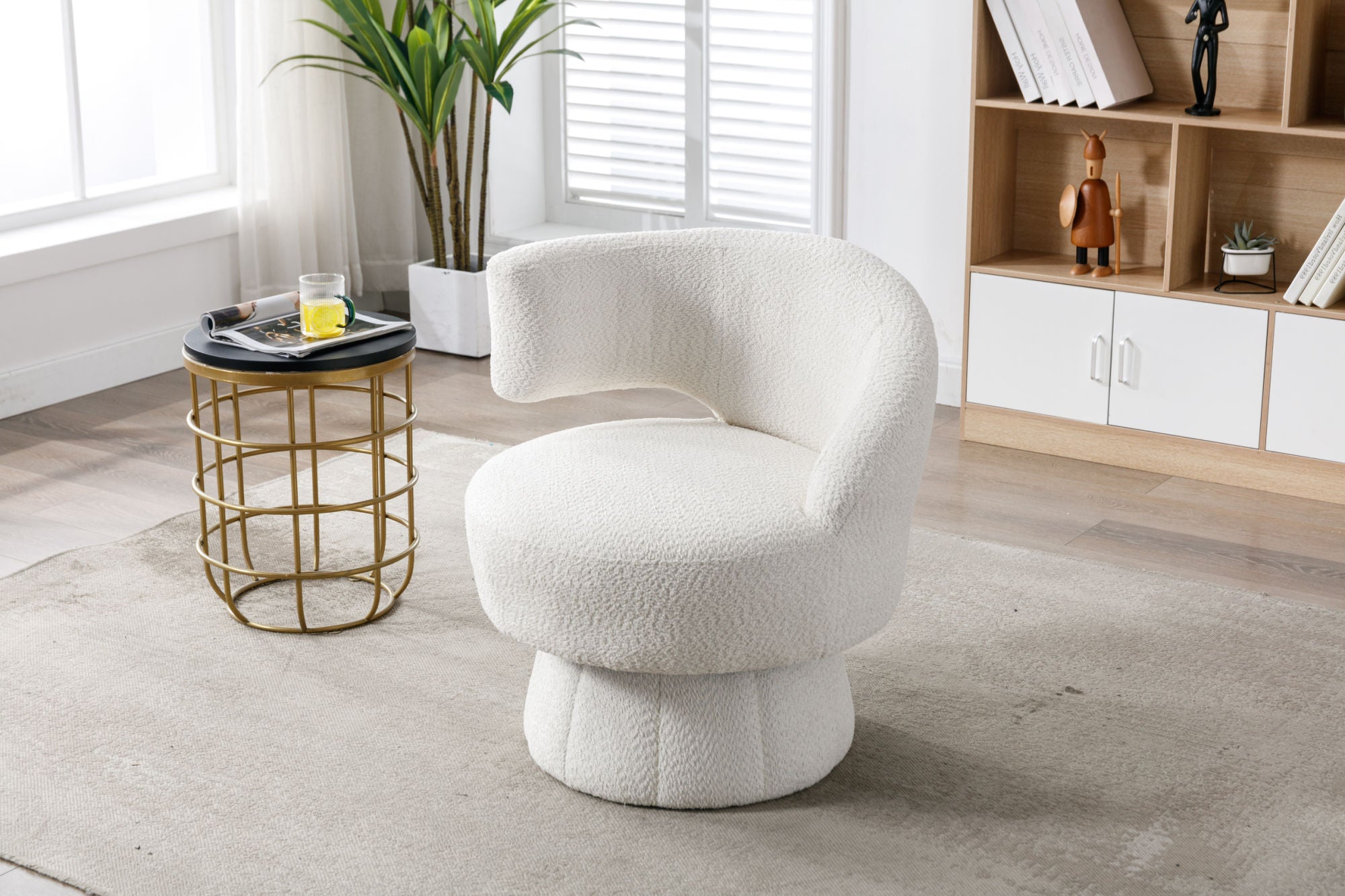 360 Degree Swivel Cuddle Barrel Accent Chair-thumbmail-10