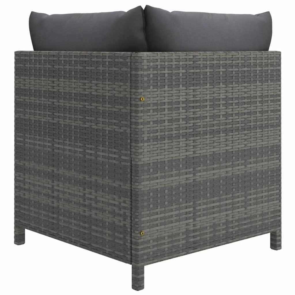 7 Piece Patio Lounge Set With Cushions Poly Rattan Gray-thumbmail-4
