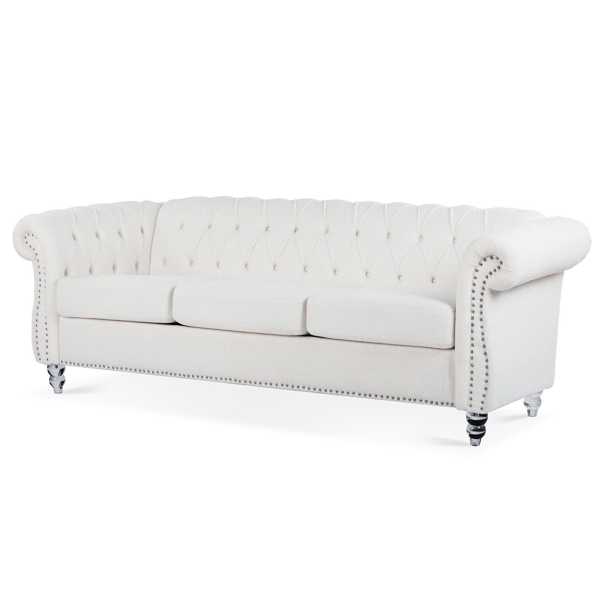 Rolled Arm Chesterfield 3 Seater Sofa-thumbmail-9
