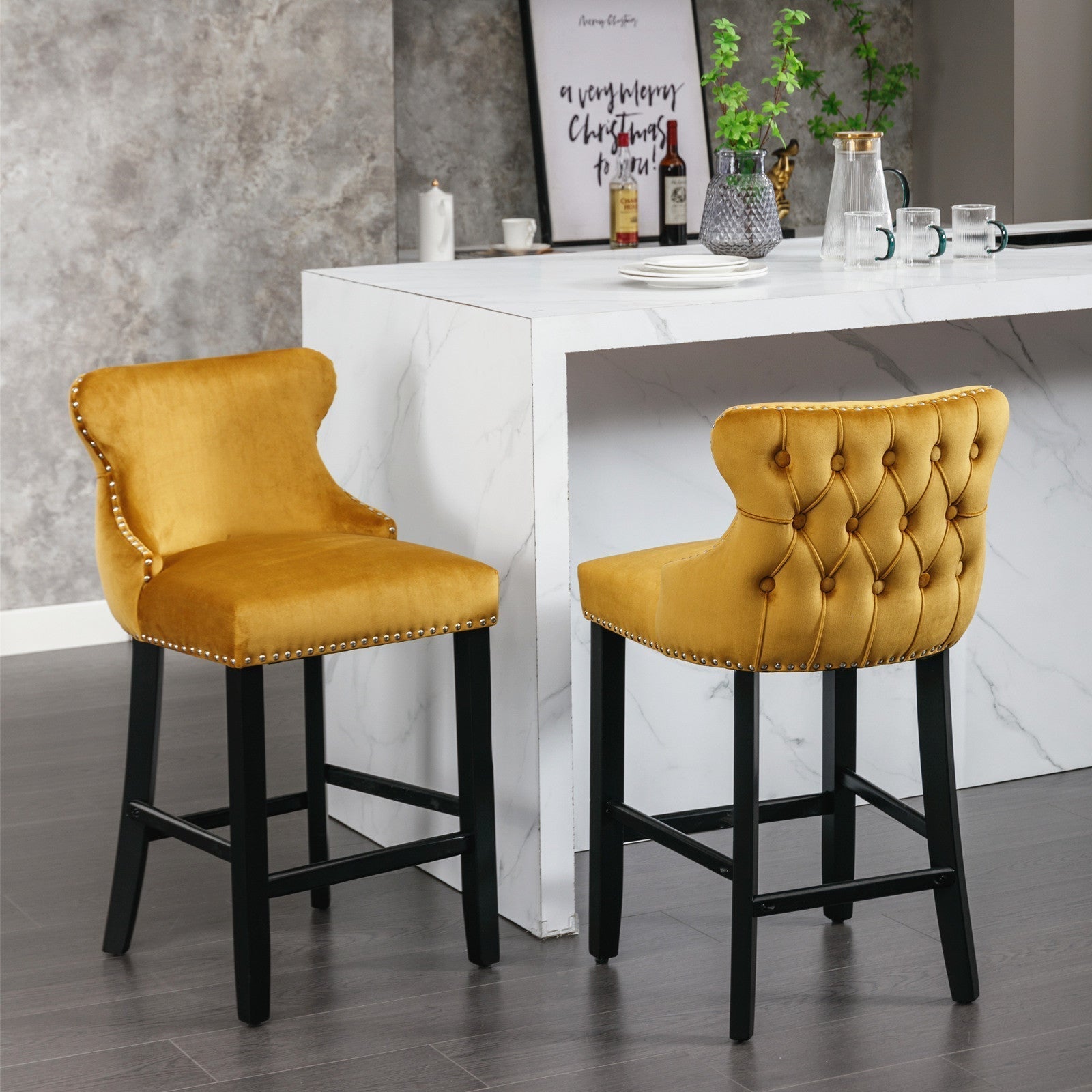 Yellow Velvet Barstool-thumbmail-5