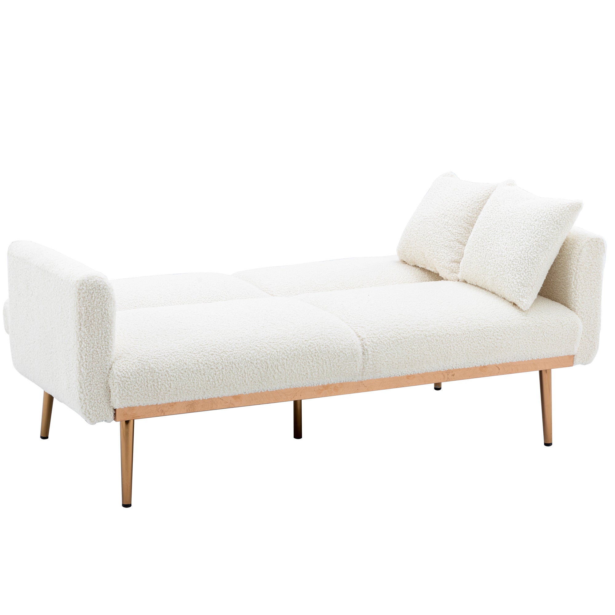 Velvet Accent Loveseat Sofa With Metal Feet-thumbmail-4