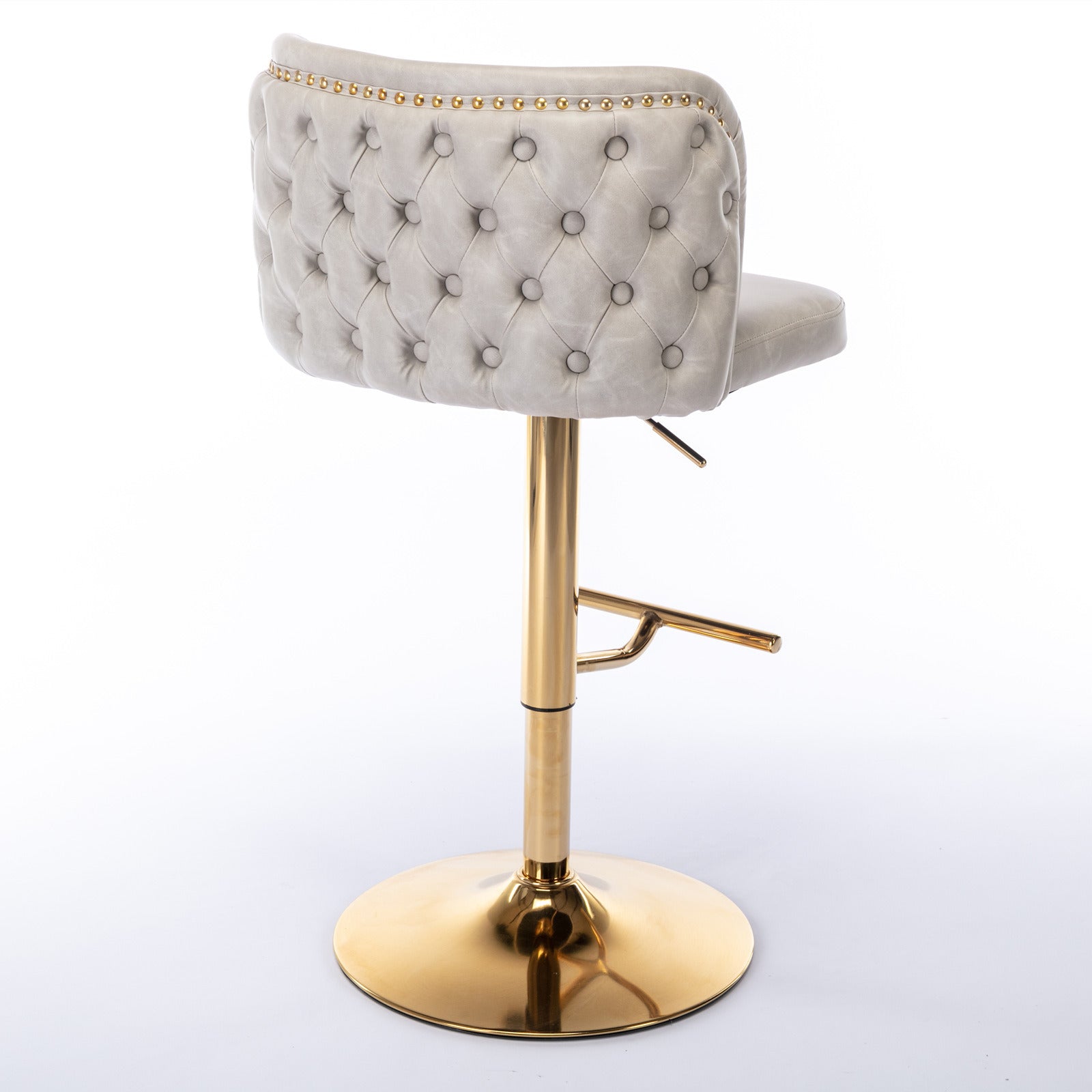 Set of 2 Modern PU Upholstered Swivel Barstools-thumbmail-2