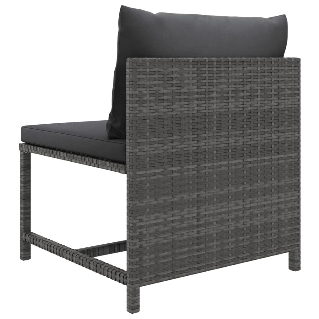 7 Piece Patio Lounge Set With Cushions Poly Rattan Gray-thumbmail-9