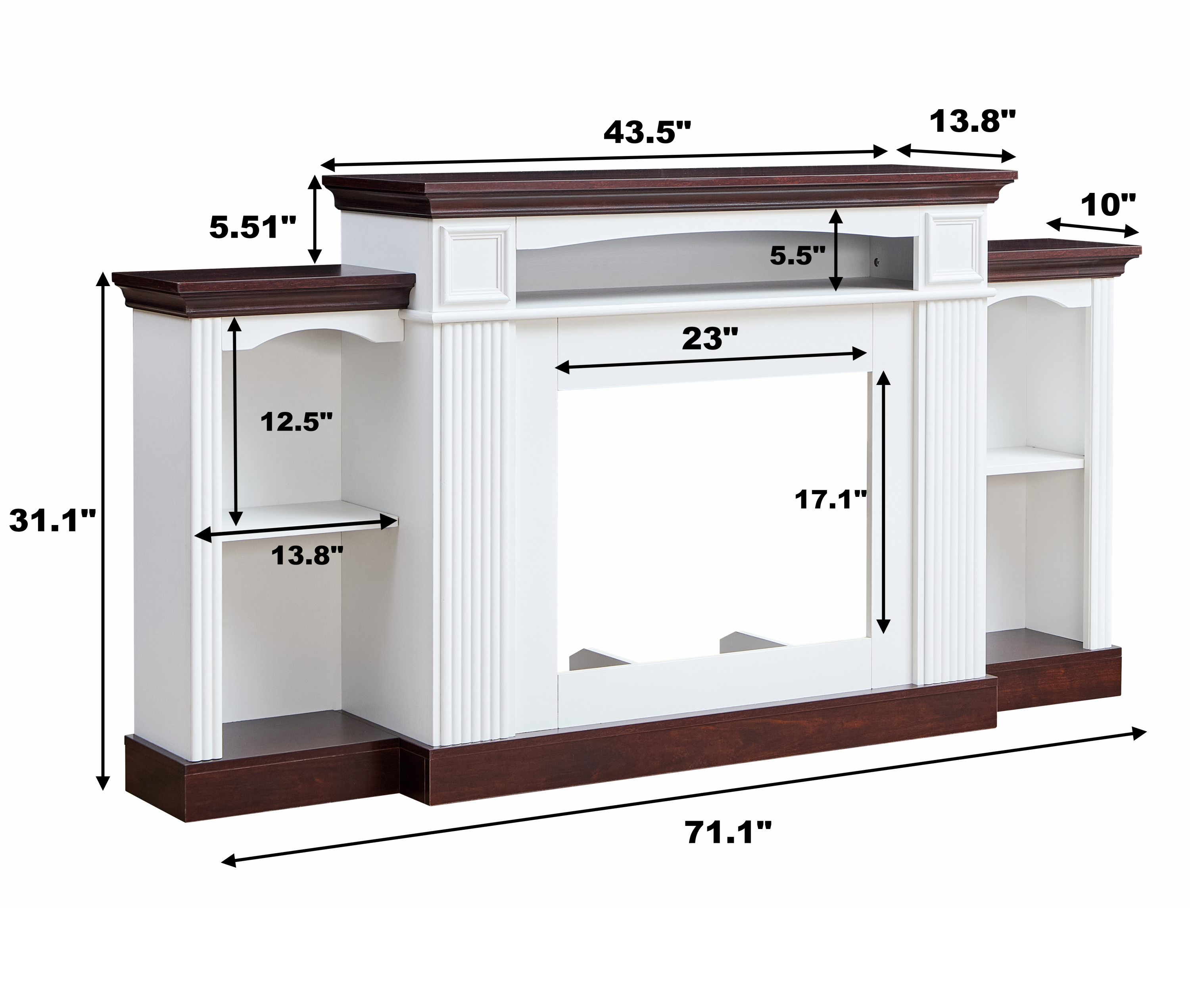 Farmhouse Style Fireplace TV Stand for 70-Inch TV-thumbmail-2