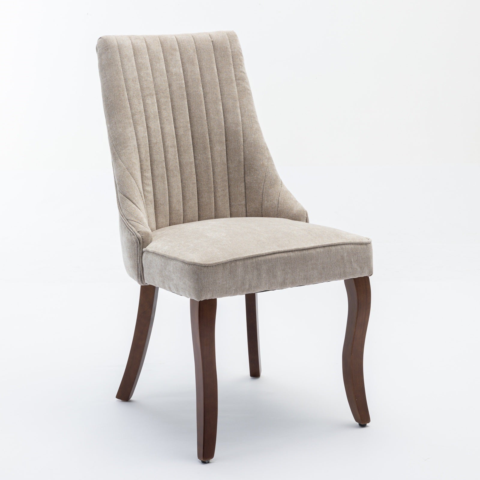 Set of 2 Rayon Cloth Flocking Linen Dining Chairs-thumbmail-5