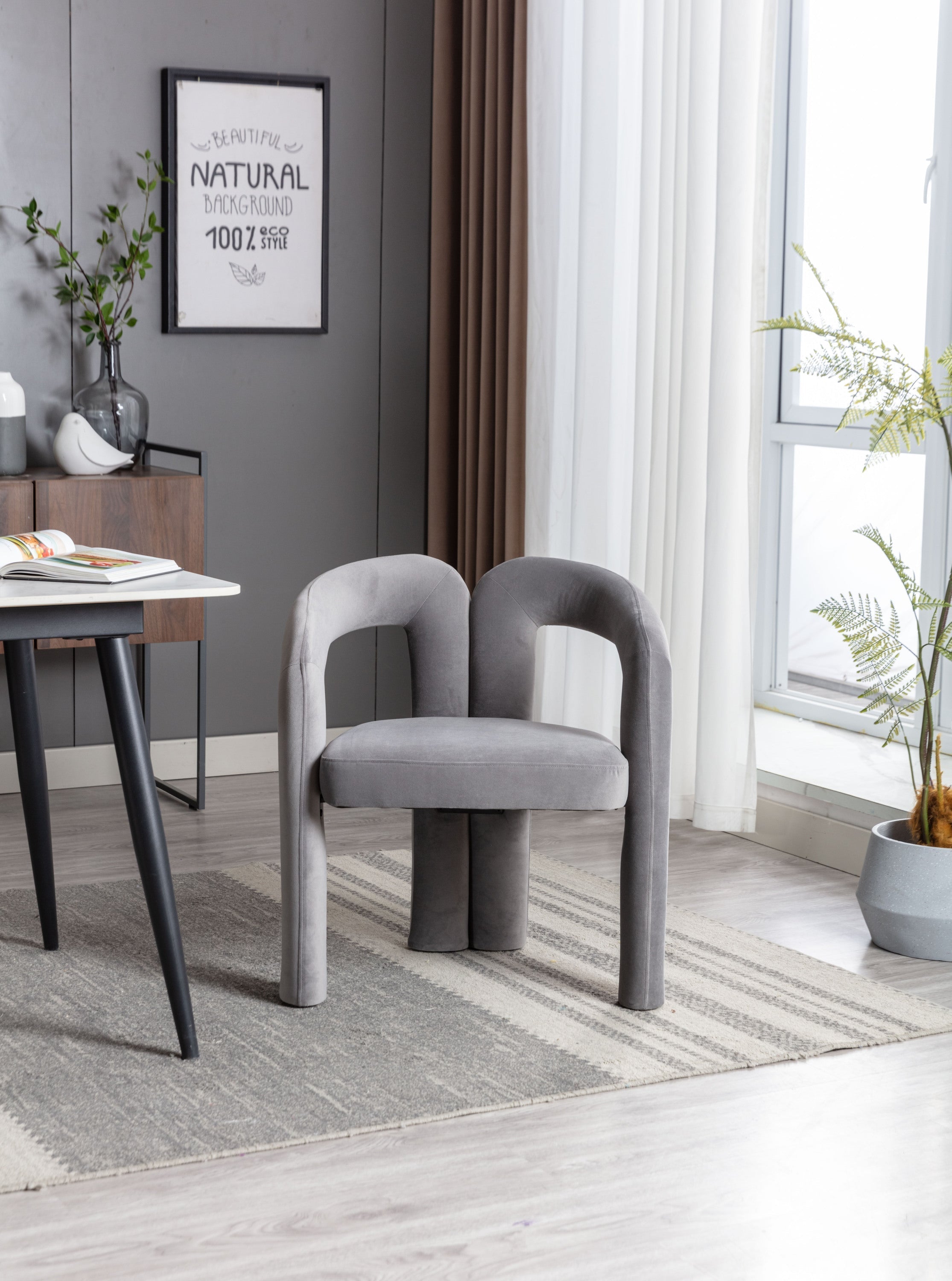 Set of 2 Contemporary Upholstered Accent Chair-thumbmail-4