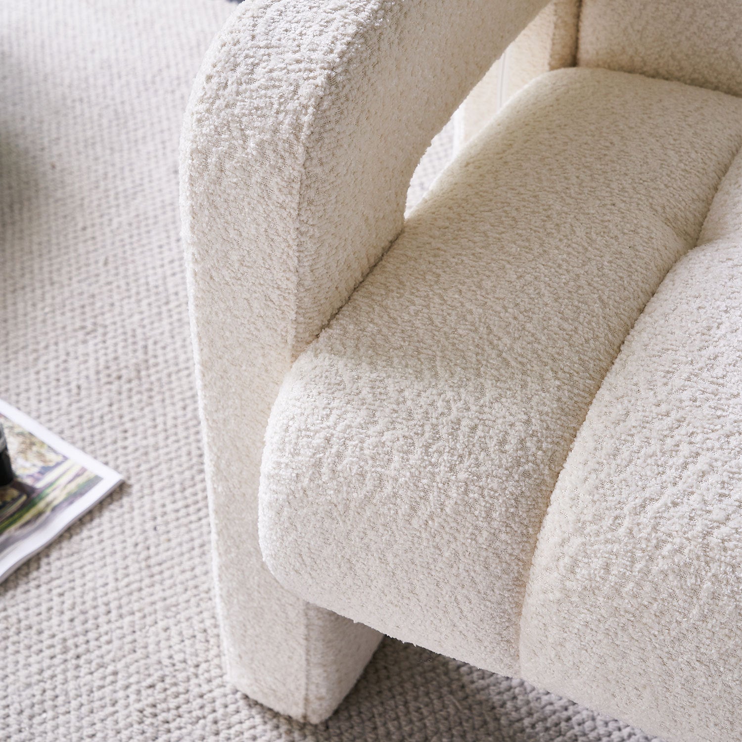 31.10" Wide Boucle Upholstered Accent Chair-thumbmail-7