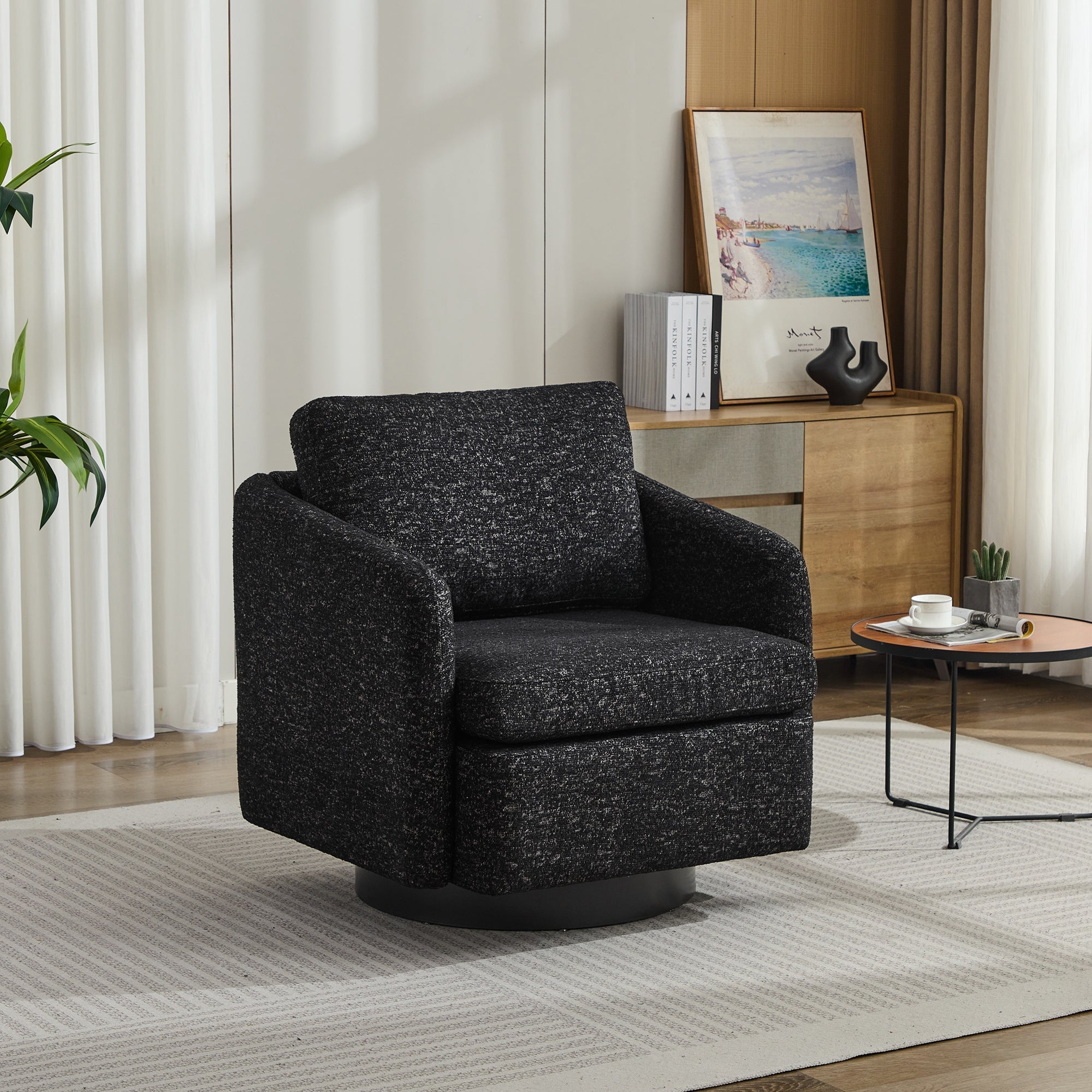 31.5"W  Comfy Round Swivel Accent Chair-thumbmail-8