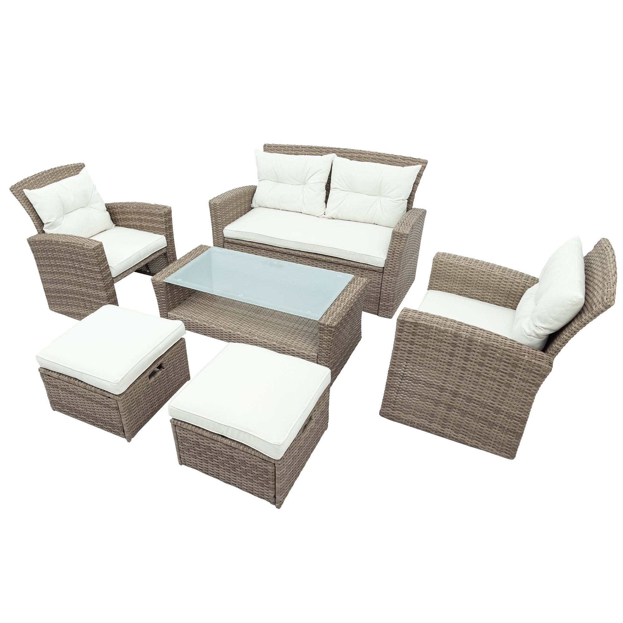 Set of 4 Piece All Weather Wicker Patio Furniture-thumbmail-1