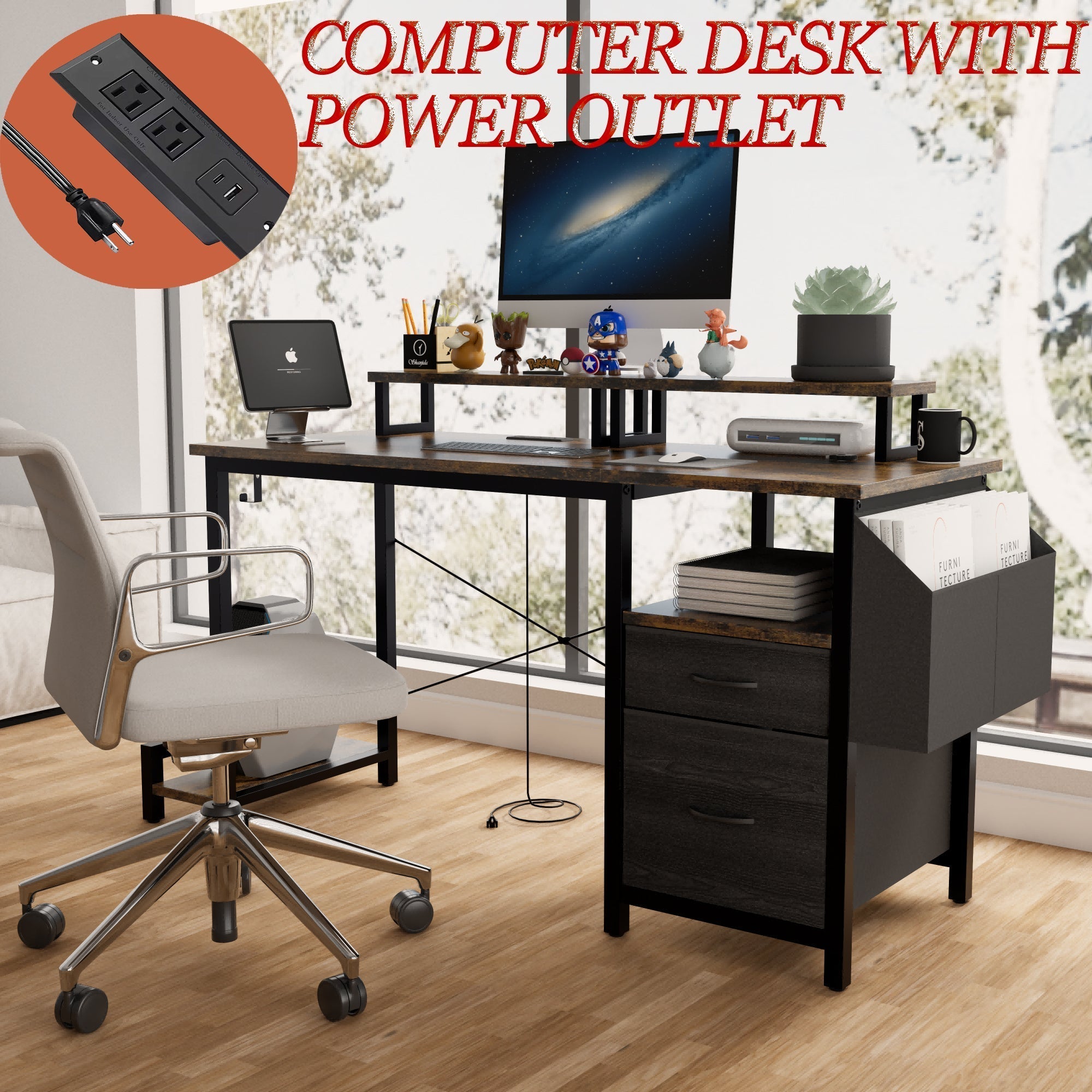 47.27'Office Desk With Power Outlet-thumbmail-10