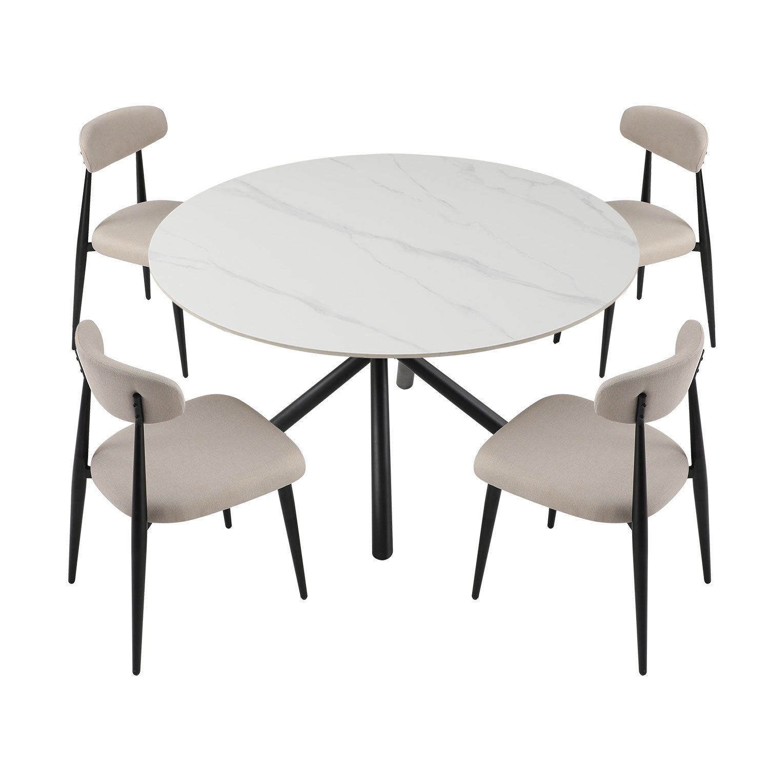 Set of 4 Upholstered Dining Chairs-thumbmail-4