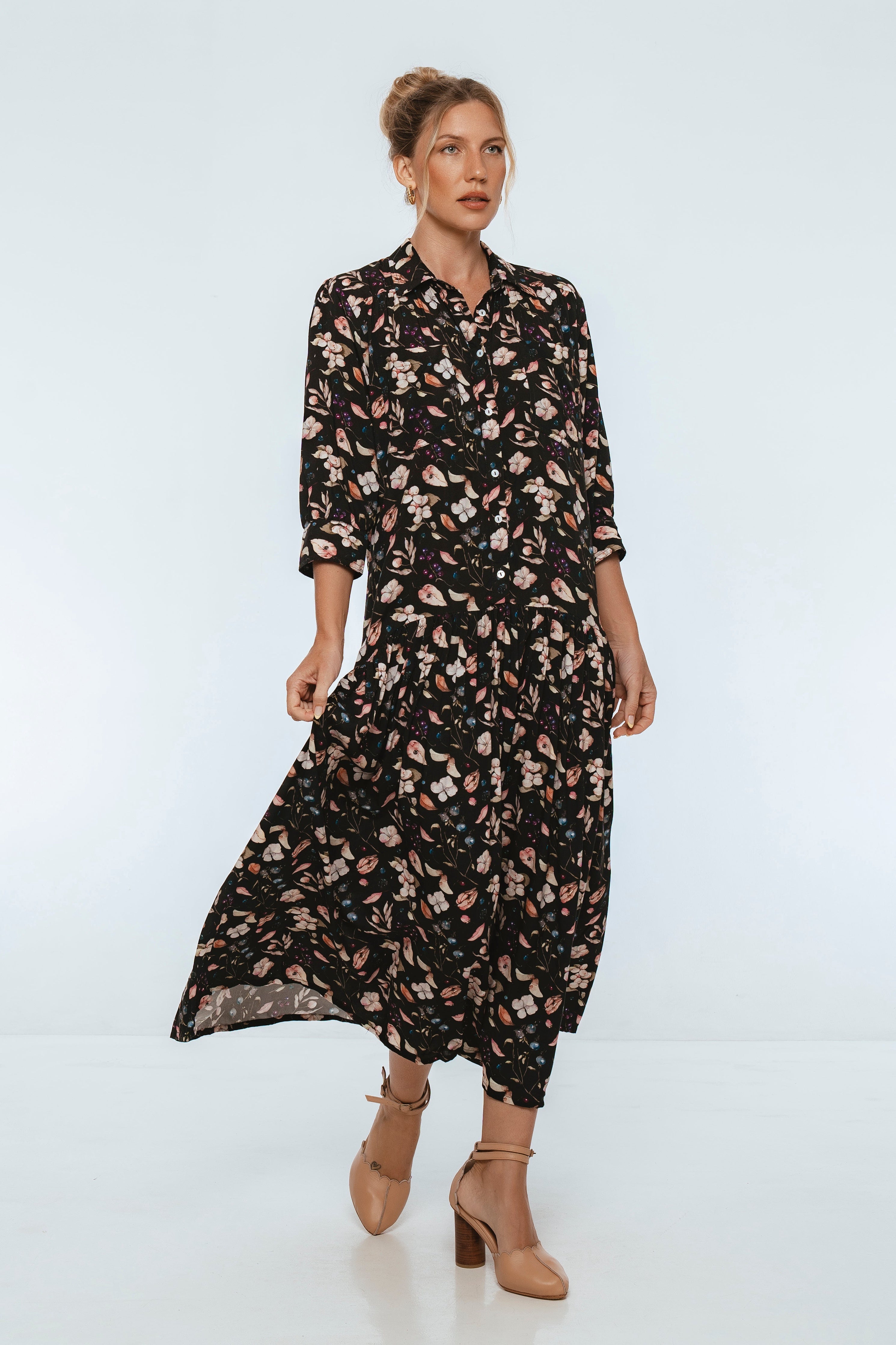Colette Long Sleeve Shirt Dress-thumbmail-9