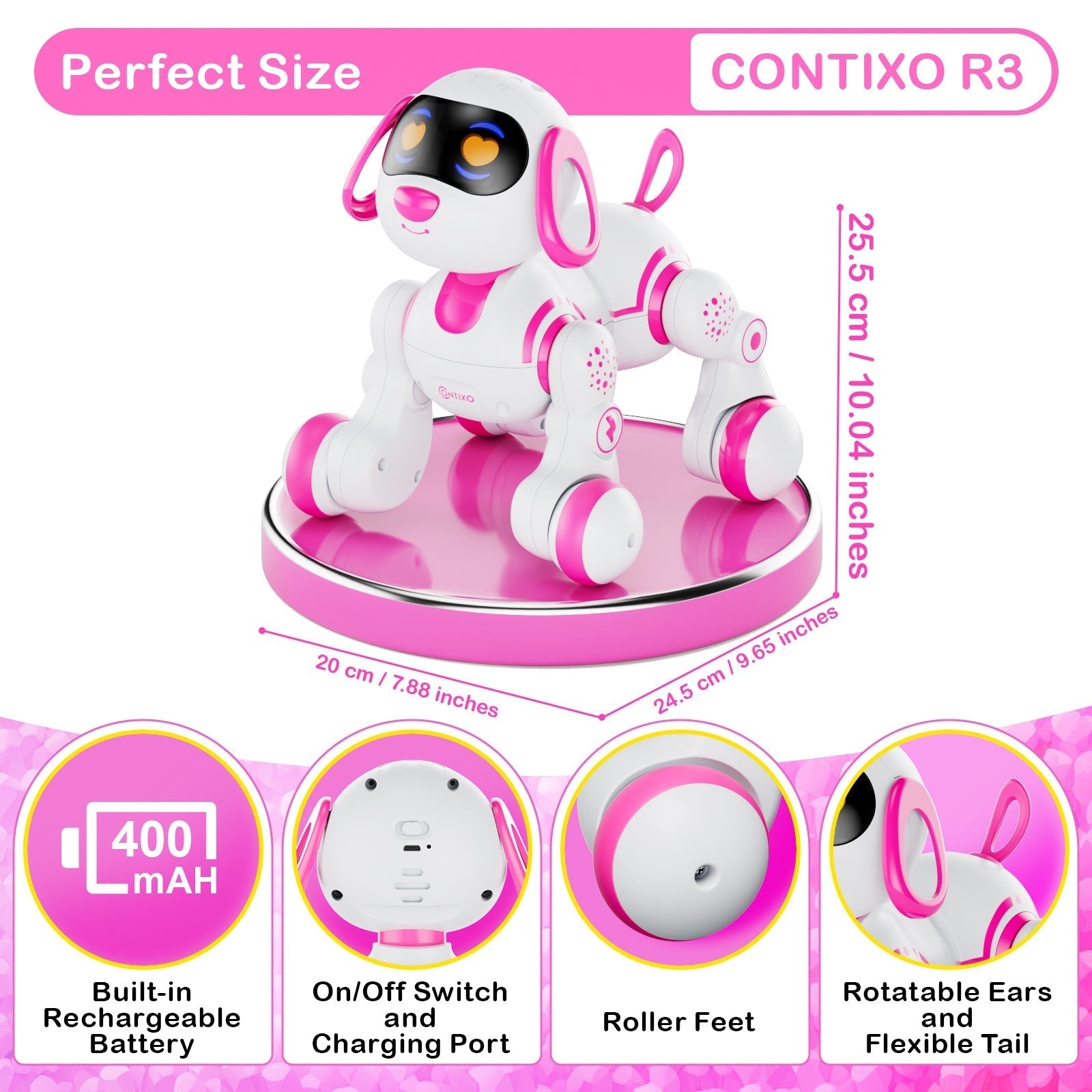 Contixo R3 Interactive Smart Robot Pet Dog Toy With Remote Control-thumbmail-5