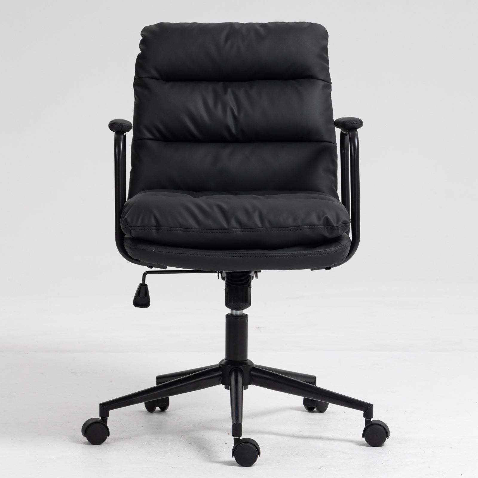 Mid Back Ergonomic PU Leather Rolling Swivel Chair-thumbmail-2