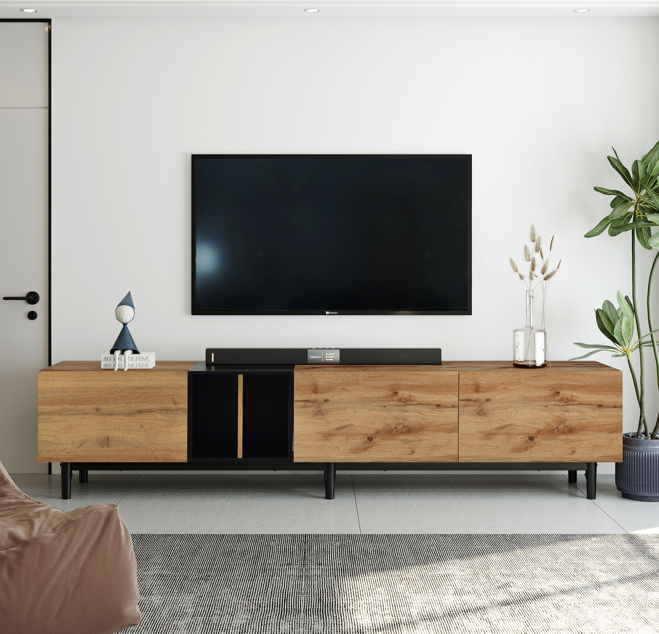 Modern Natural Wood Color TV Stand-thumbmail-6