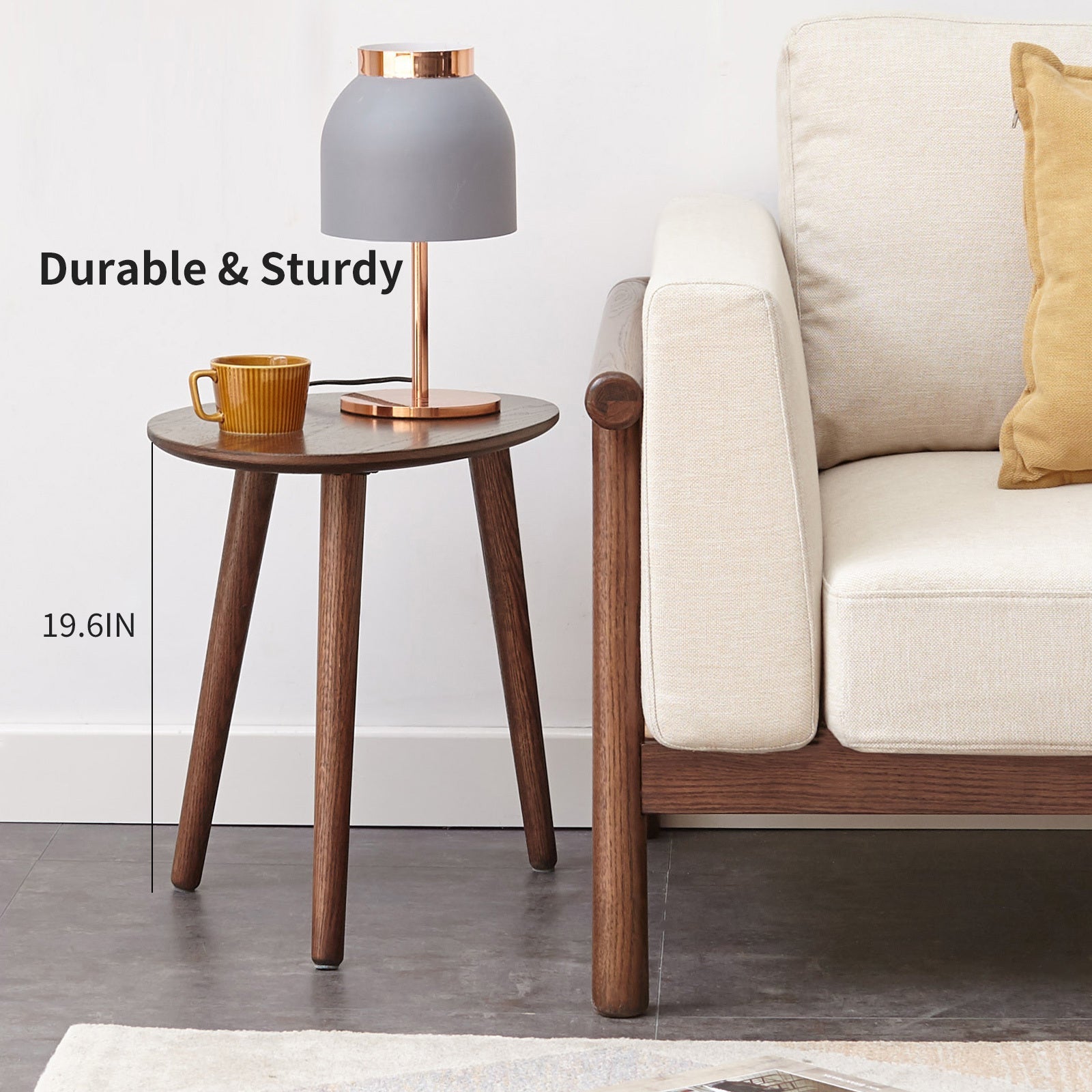 Solid Oak Wood Side Table-thumbmail-8