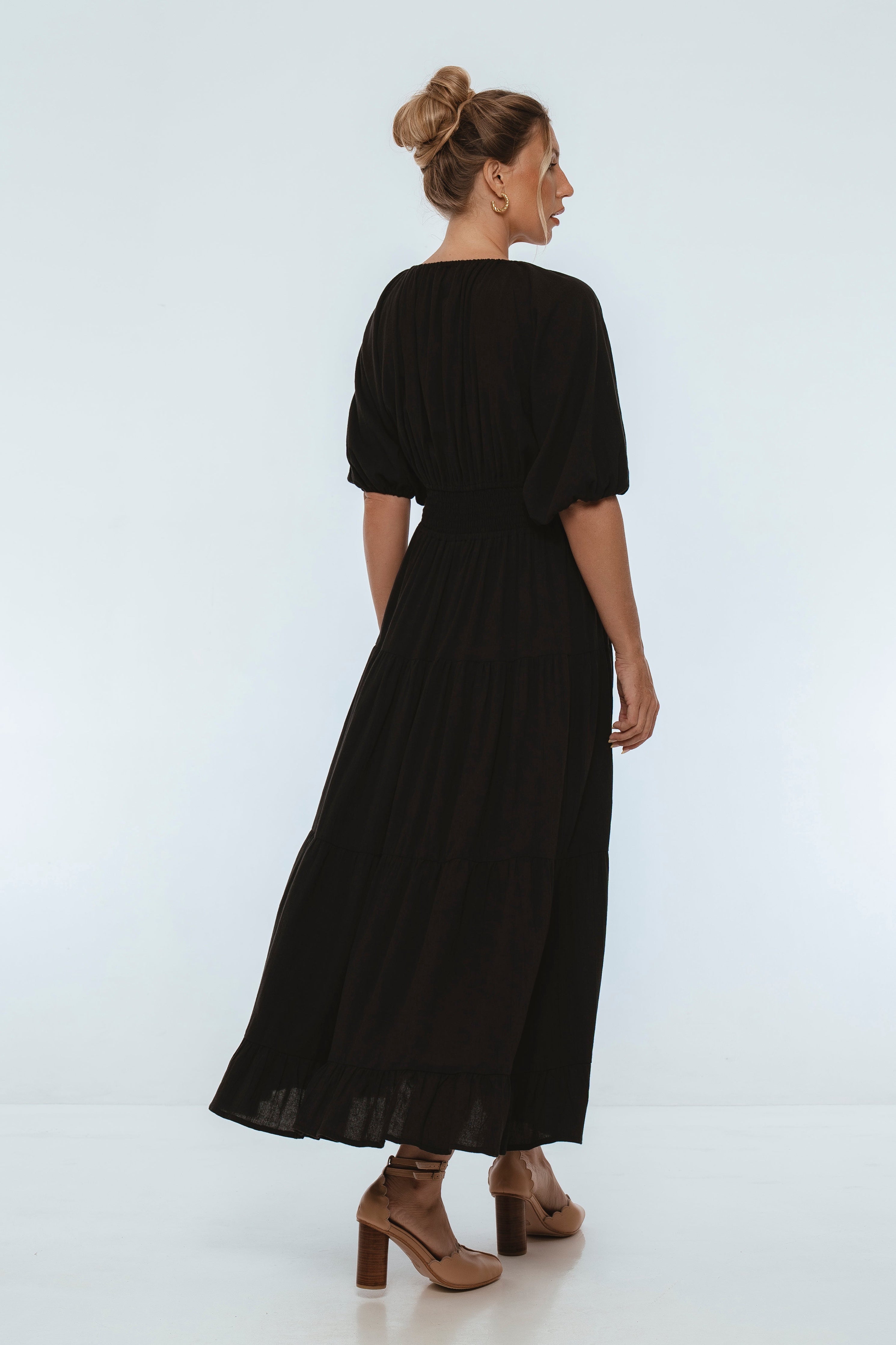 Lucienne Smocked Linen Maxi Dress-thumbmail-6