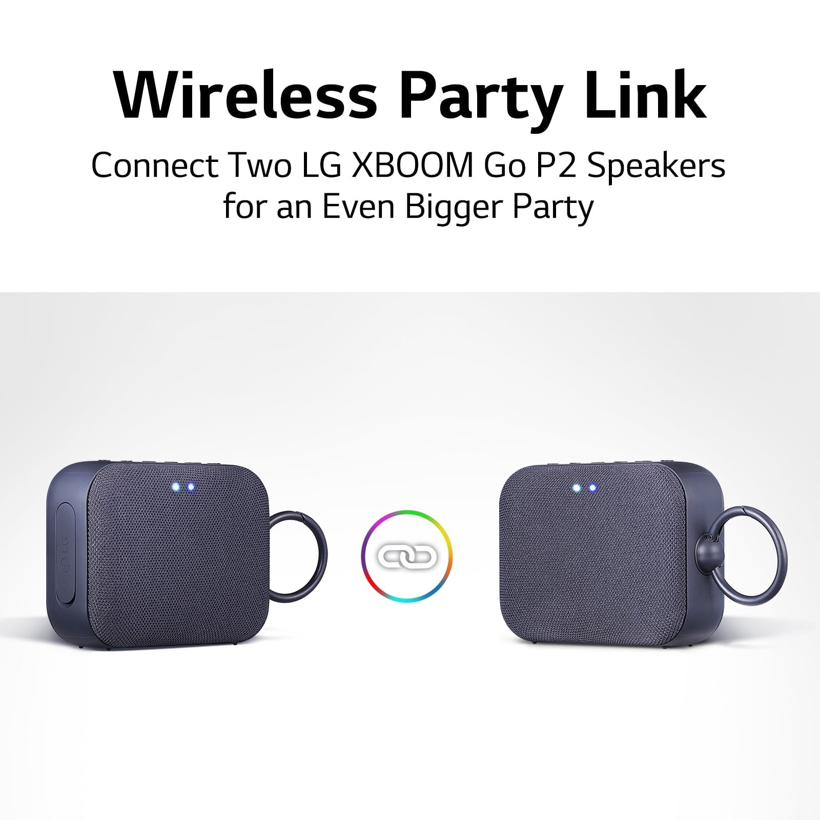 LG XBOOM Go P2 Double Pack Portable Wireless Bluetooth Speaker With Microphone in Black-thumbmail-5
