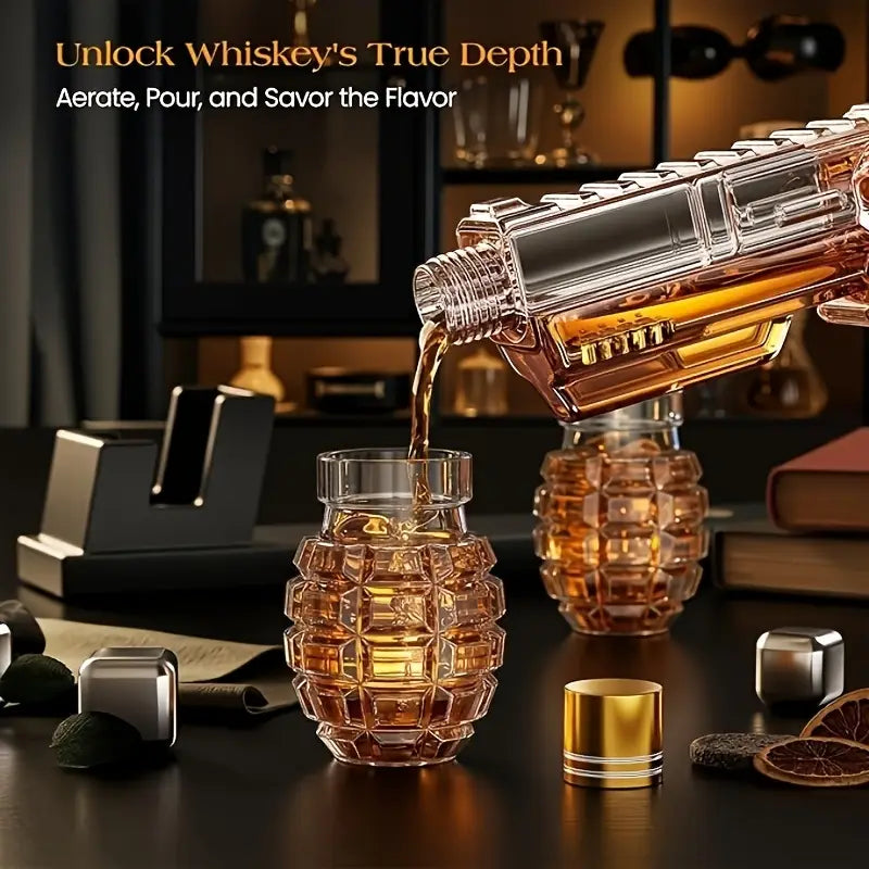 Magnum Revolver Whiskey Decanter Set-thumbmail-1