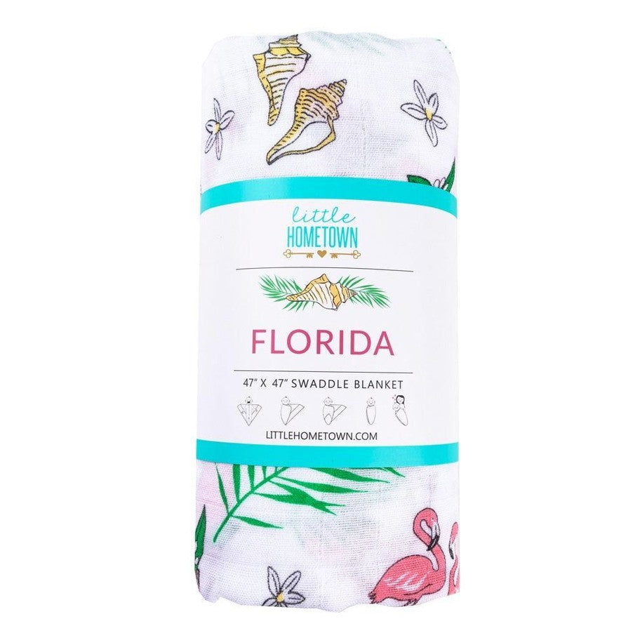Florida Baby Muslin Swaddle Blanket (Floral)-thumbmail-3