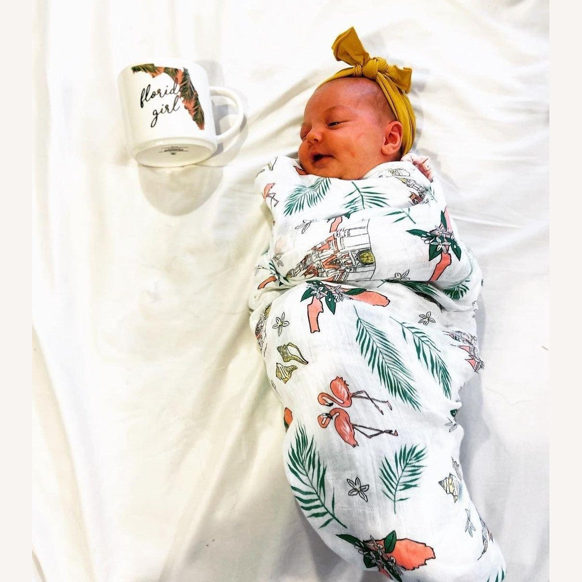 Florida Baby Muslin Swaddle Blanket (Floral)-thumbmail-2