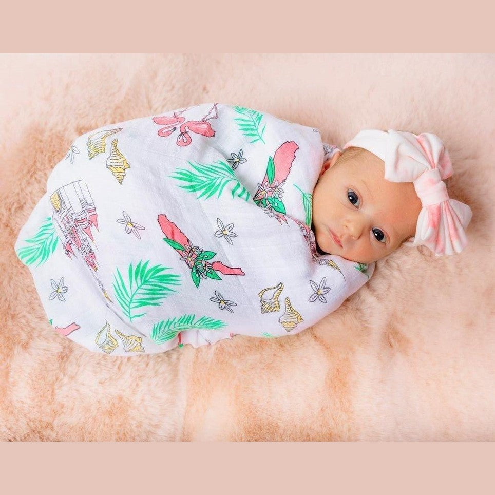 Florida Baby Muslin Swaddle Blanket (Floral)-thumbmail-6
