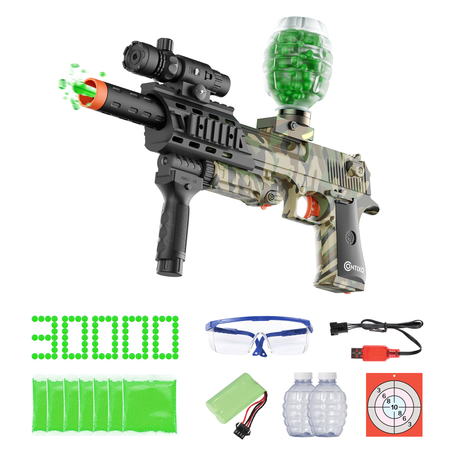 Contixo GB1 Camo Automatic Gel Ball Blaster With 30,000 Gel Beads-thumbmail-1