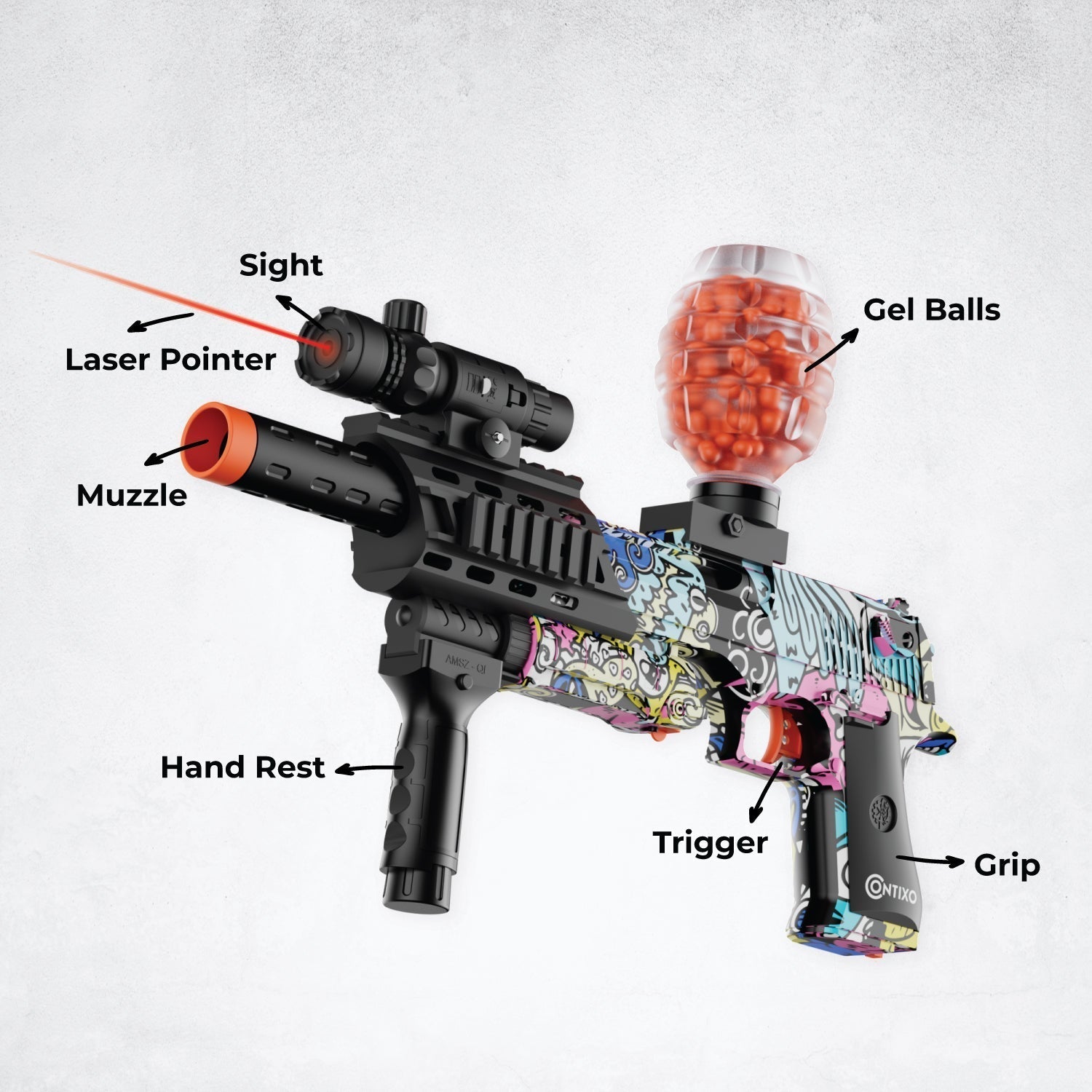 Contixo GB1 Graffiti Automatic Gel Ball Blaster With 30,000 Gel Beads-thumbmail-6