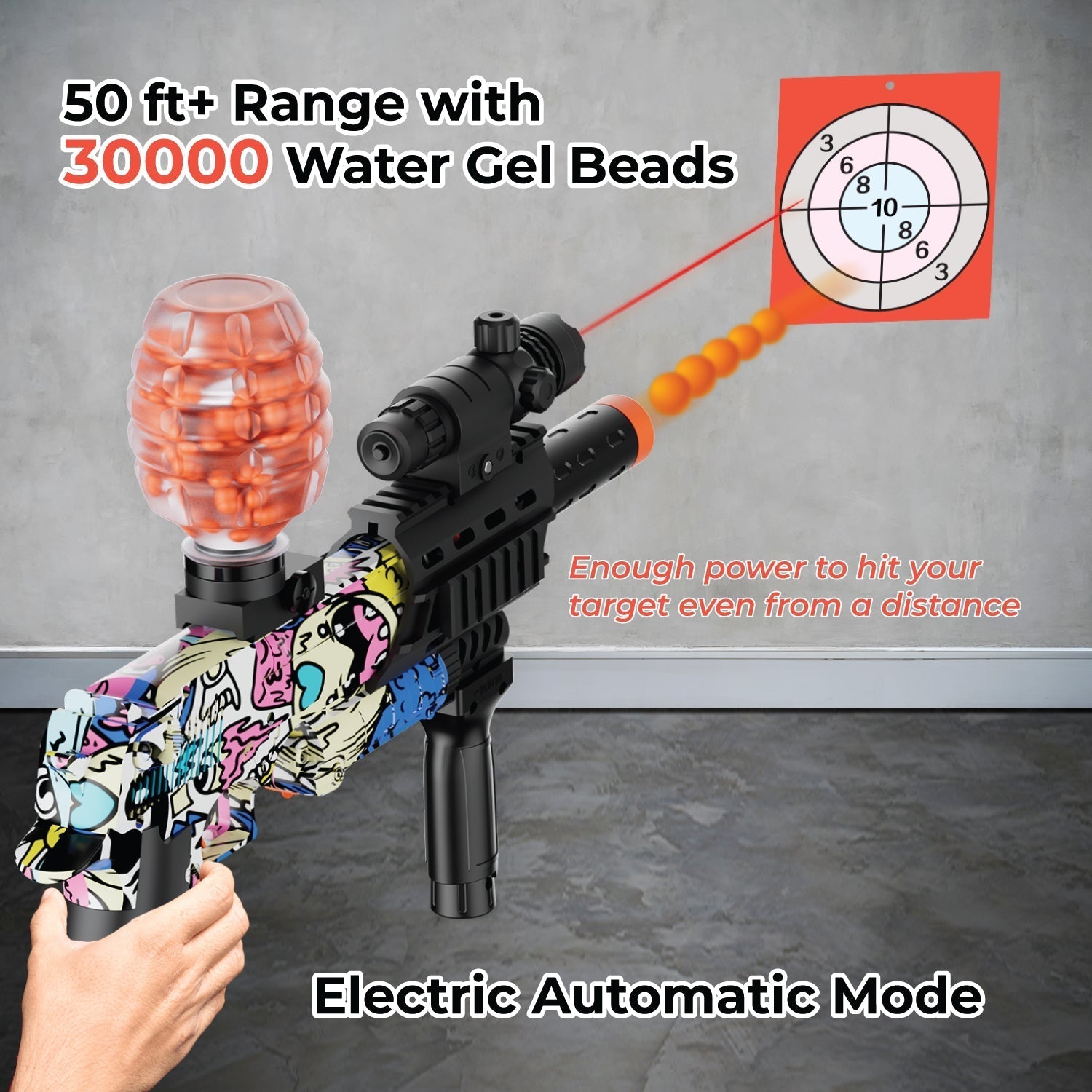 Contixo GB1 Graffiti Automatic Gel Ball Blaster With 30,000 Gel Beads-thumbmail-4