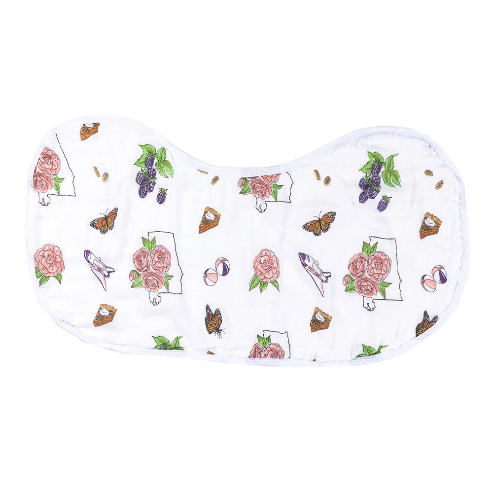 Gift Set: Alabama Floral Baby Muslin Swaddle Blanket and Burp Cloth/Bib Combo-thumbmail-5