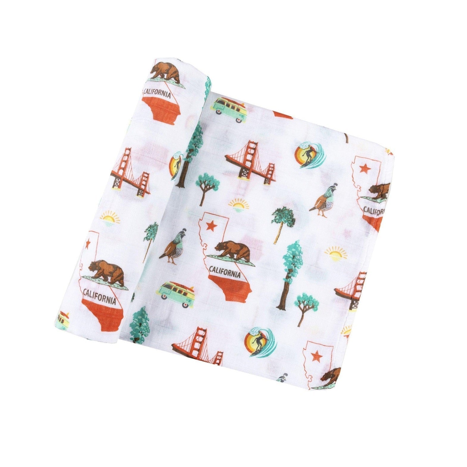 Gift Set: California Baby Muslin Swaddle Blanket and Burp Cloth/Bib Combo-thumbmail-3