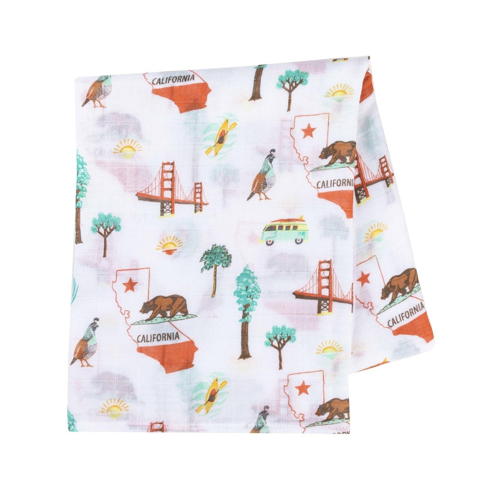 Gift Set: California Baby Muslin Swaddle Blanket and Burp Cloth/Bib Combo-thumbmail-9