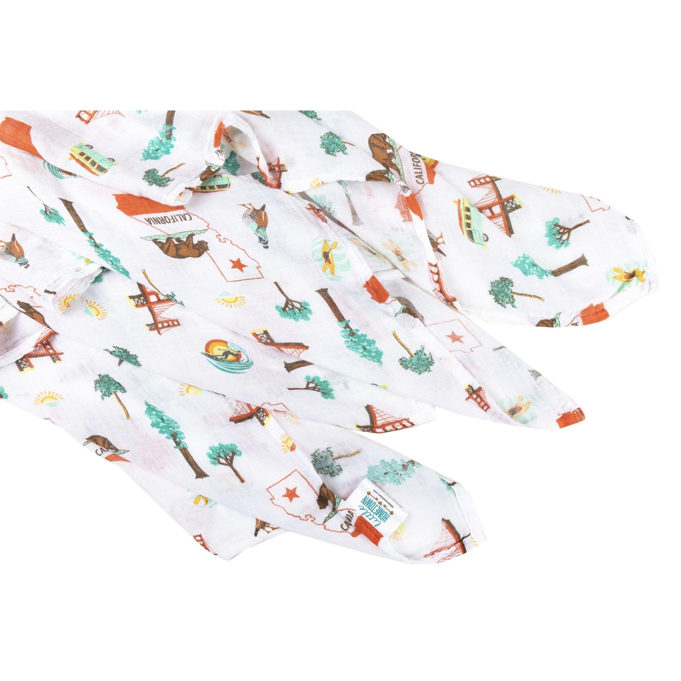 Gift Set: California Baby Muslin Swaddle Blanket and Burp Cloth/Bib Combo-thumbmail-4