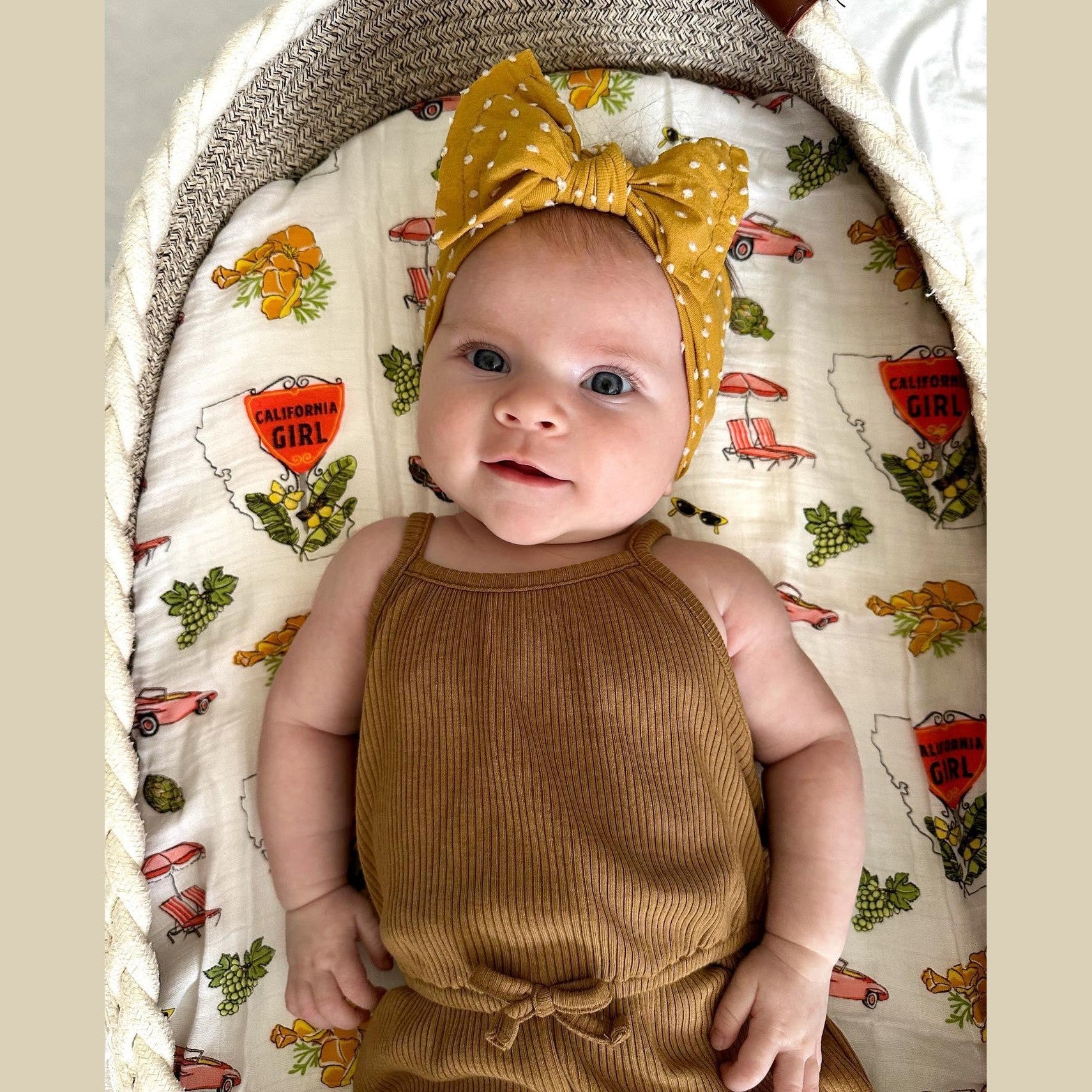 Gift Set: California Girl Muslin Swaddle Blanket and Burp Cloth/Bib Combo-thumbmail-7