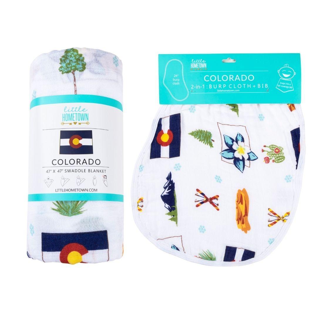 Gift Set: Colorado Baby Muslin Swaddle Blanket and Burp Cloth/Bib Combo-thumbmail-5