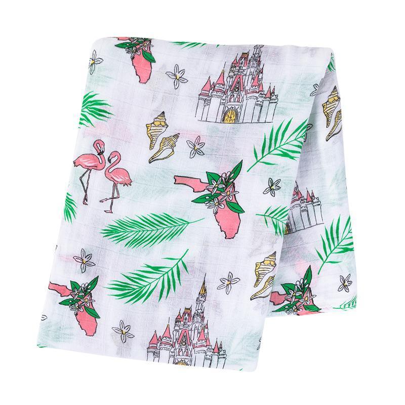 Gift Set: Florida Baby Muslin Swaddle Blanket and Burp Cloth/Bib Combo (Floral)-thumbmail-7