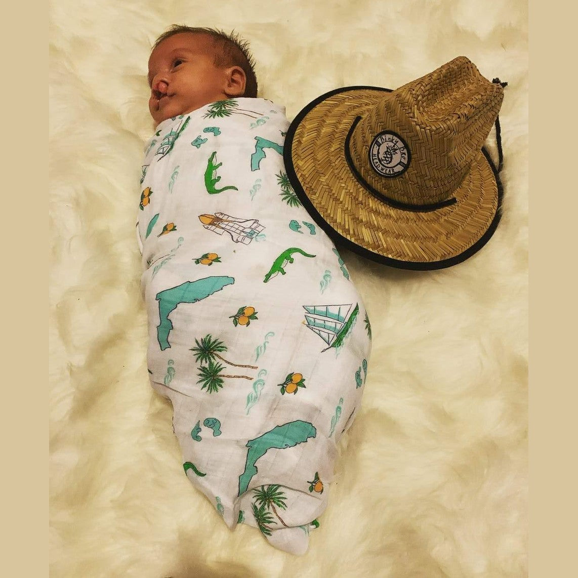 Gift Set: Florida Baby Muslin Swaddle Blanket and Burp Cloth/Bib Combo-thumbmail-8