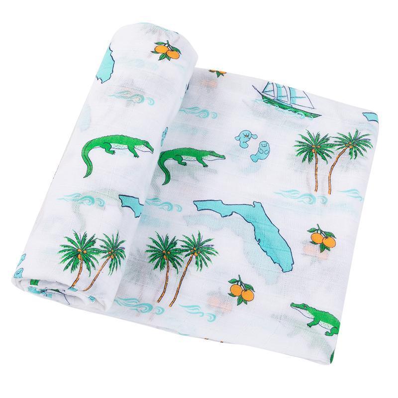 Gift Set: Florida Baby Muslin Swaddle Blanket and Burp Cloth/Bib Combo-thumbmail-1