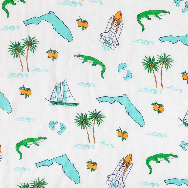 Gift Set: Florida Baby Muslin Swaddle Blanket and Burp Cloth/Bib Combo-thumbmail-4