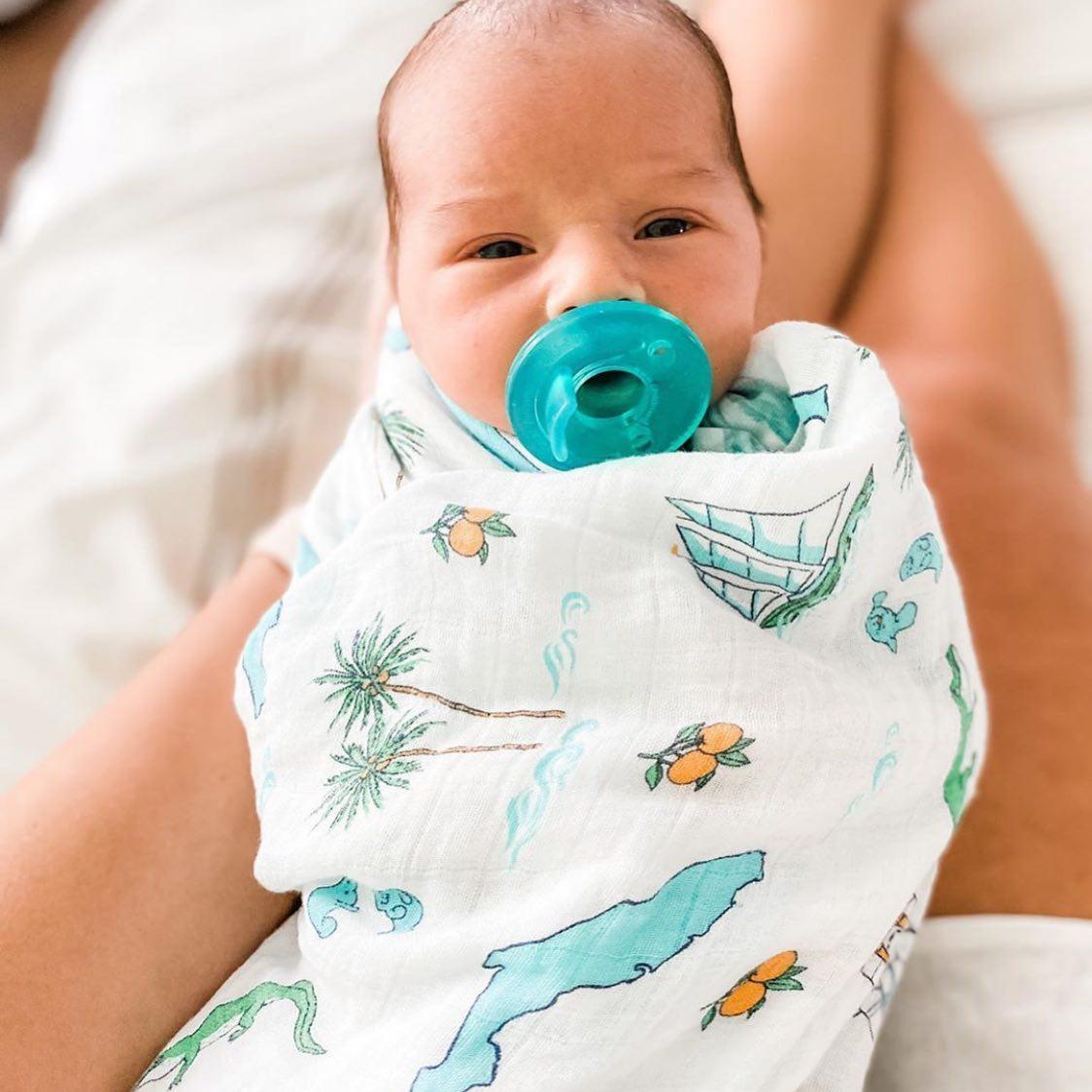 Gift Set: Florida Baby Muslin Swaddle Blanket and Burp Cloth/Bib Combo-thumbmail-5