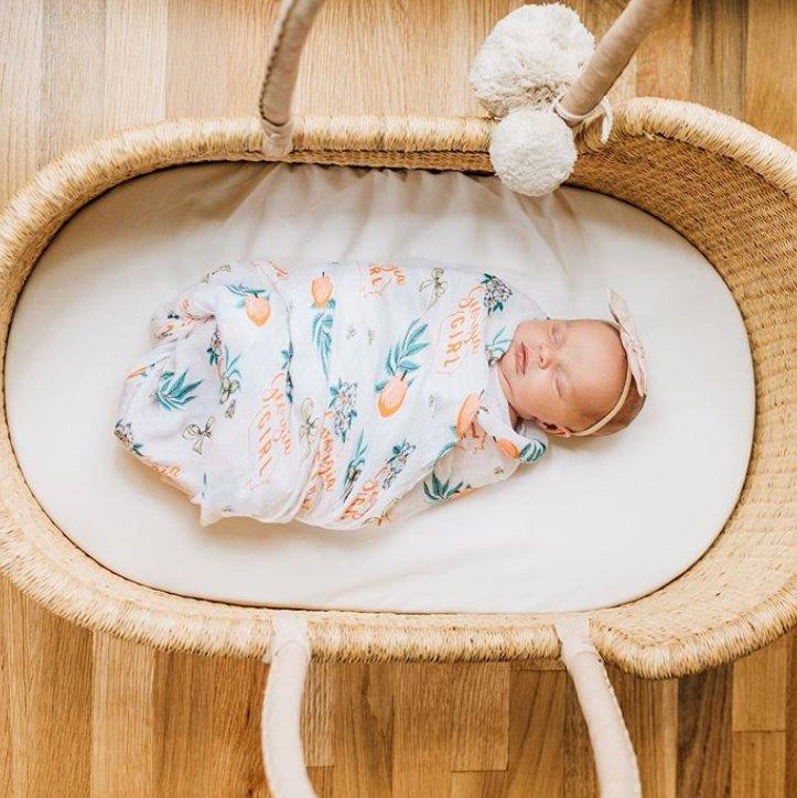 Gift Set: Georgia Girl Muslin Swaddle Blanket and Burp Cloth/Bib Combo-thumbmail-3