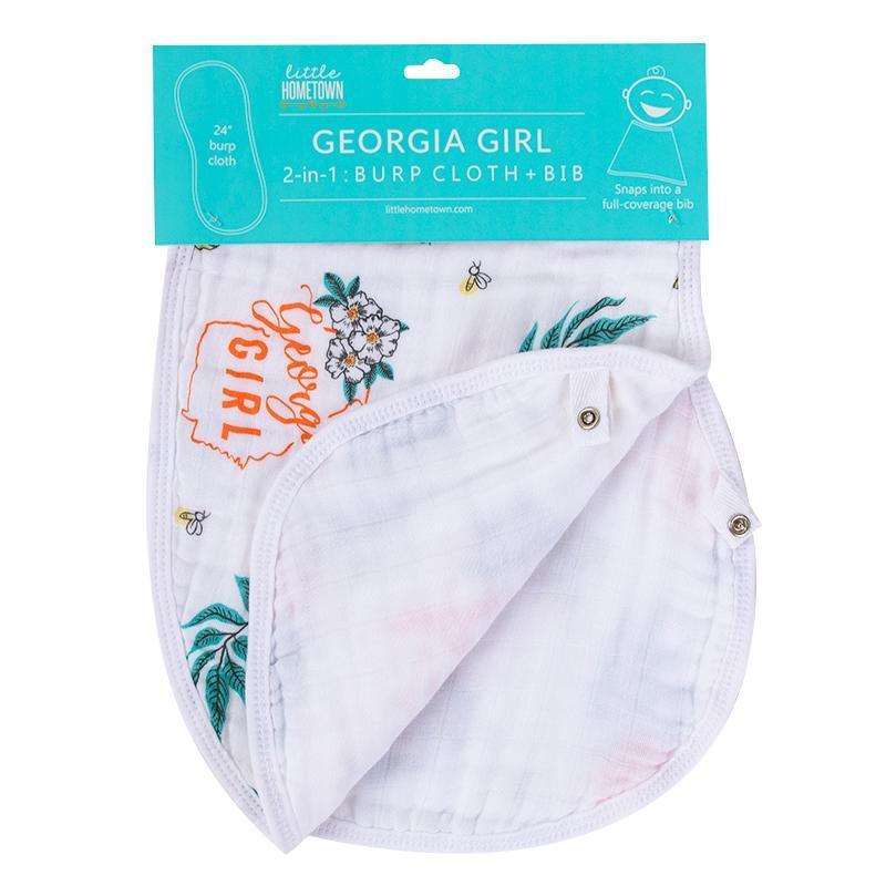 Gift Set: Georgia Girl Muslin Swaddle Blanket and Burp Cloth/Bib Combo-thumbmail-6