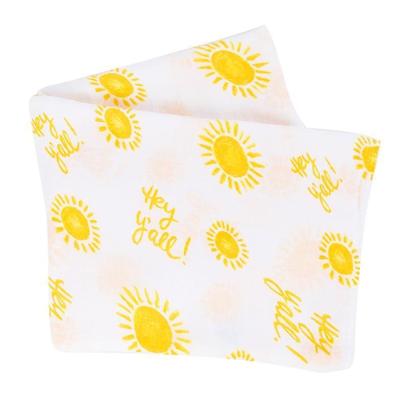 Gift Set: Hey Y'all Baby Muslin Swaddle Blanket and Burp Cloth/Bib Combo-thumbmail-6