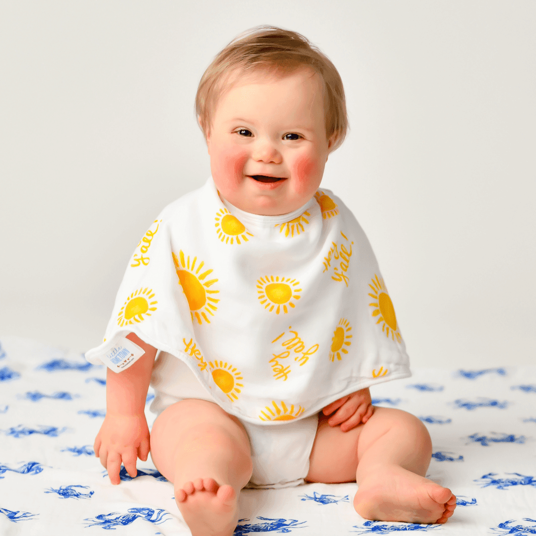 Gift Set: Hey Y'all Baby Muslin Swaddle Blanket and Burp Cloth/Bib Combo-thumbmail-1