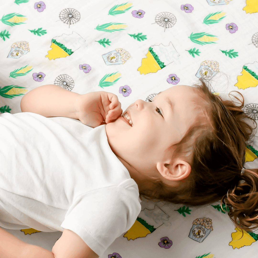 Gift Set: Illinois Baby Muslin Swaddle Blanket and Burp Cloth/Bib Combo-thumbmail-2