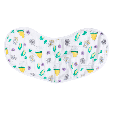 Gift Set: Illinois Baby Muslin Swaddle Blanket and Burp Cloth/Bib Combo-thumbmail-5