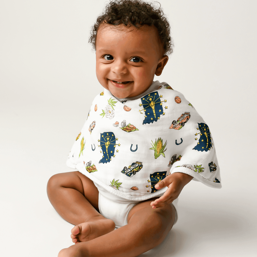 Gift Set: Indiana Baby Muslin Swaddle Blanket and Burp Cloth/Bib Combo-thumbmail-7