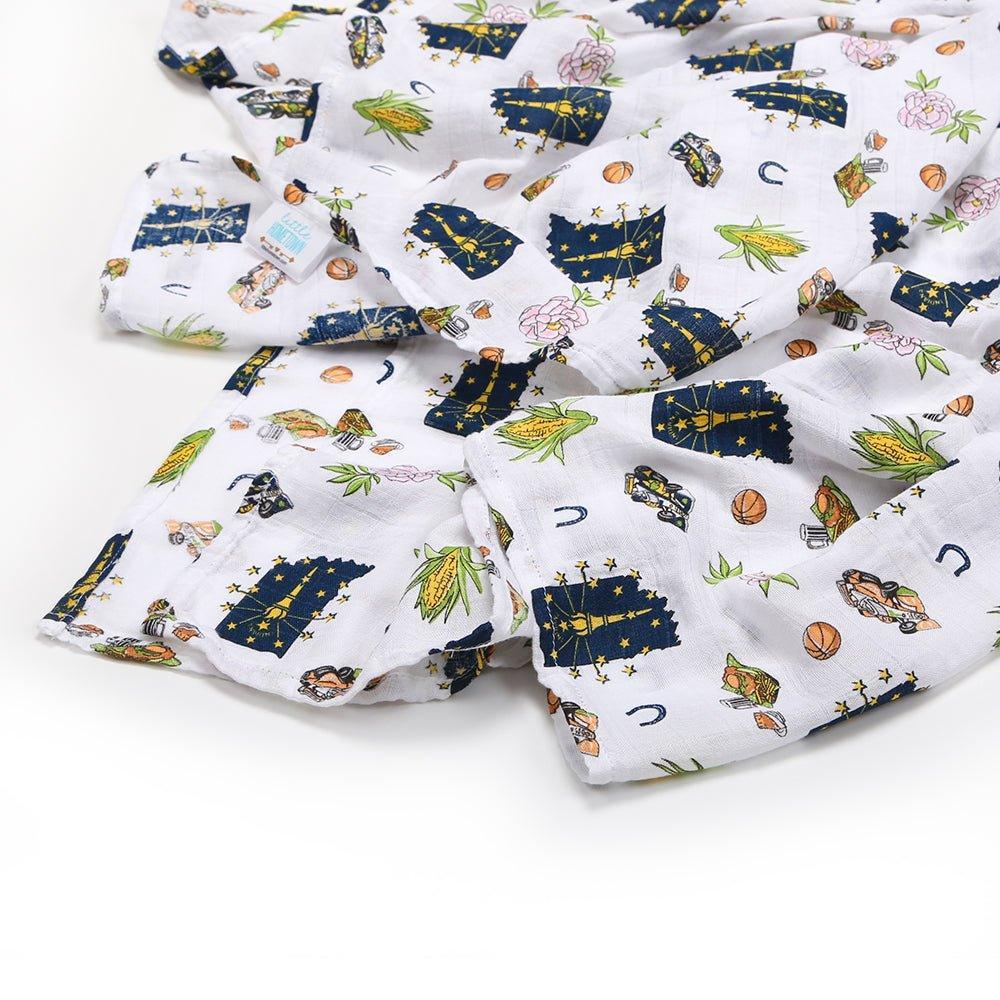 Gift Set: Indiana Baby Muslin Swaddle Blanket and Burp Cloth/Bib Combo-thumbmail-5