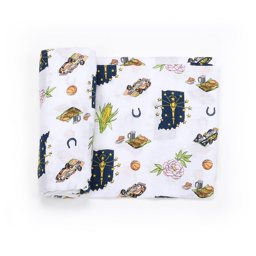 Gift Set: Indiana Baby Muslin Swaddle Blanket and Burp Cloth/Bib Combo-thumbmail-9