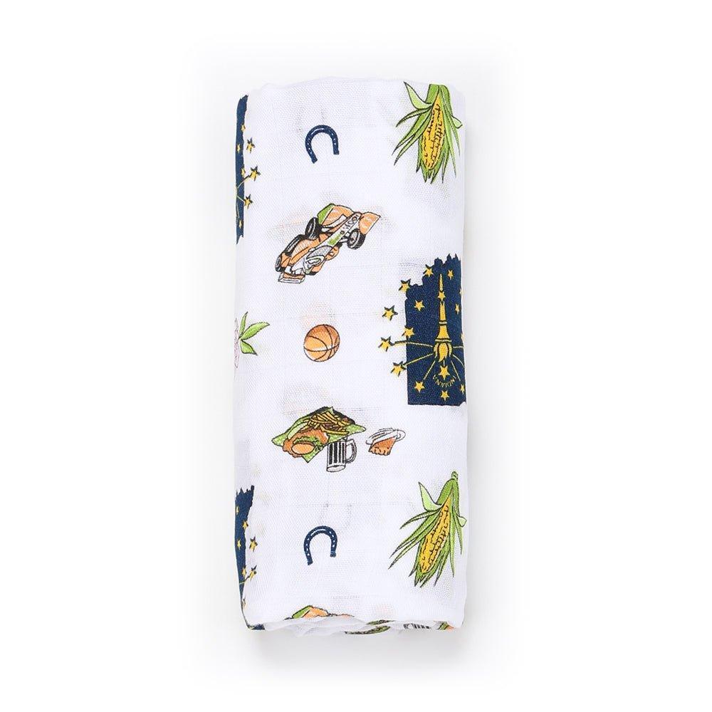 Gift Set: Indiana Baby Muslin Swaddle Blanket and Burp Cloth/Bib Combo-thumbmail-6